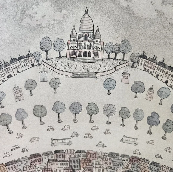 Christine Chagnoux Montmarte 1960s Signed Numbered Muted Water Color Litho Paris - Picture 4 of 16